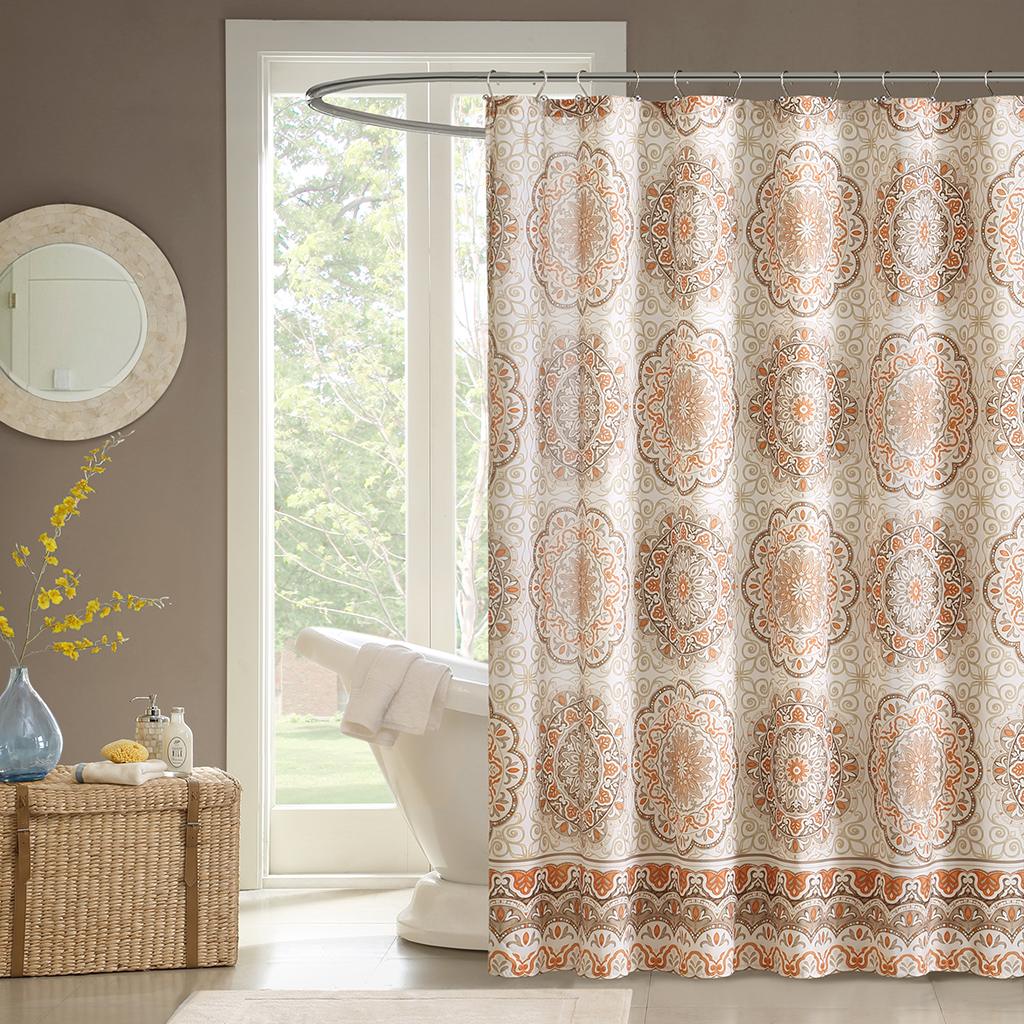 

Madison Park - Tangiers Shower Curtain - Orange - 72x72