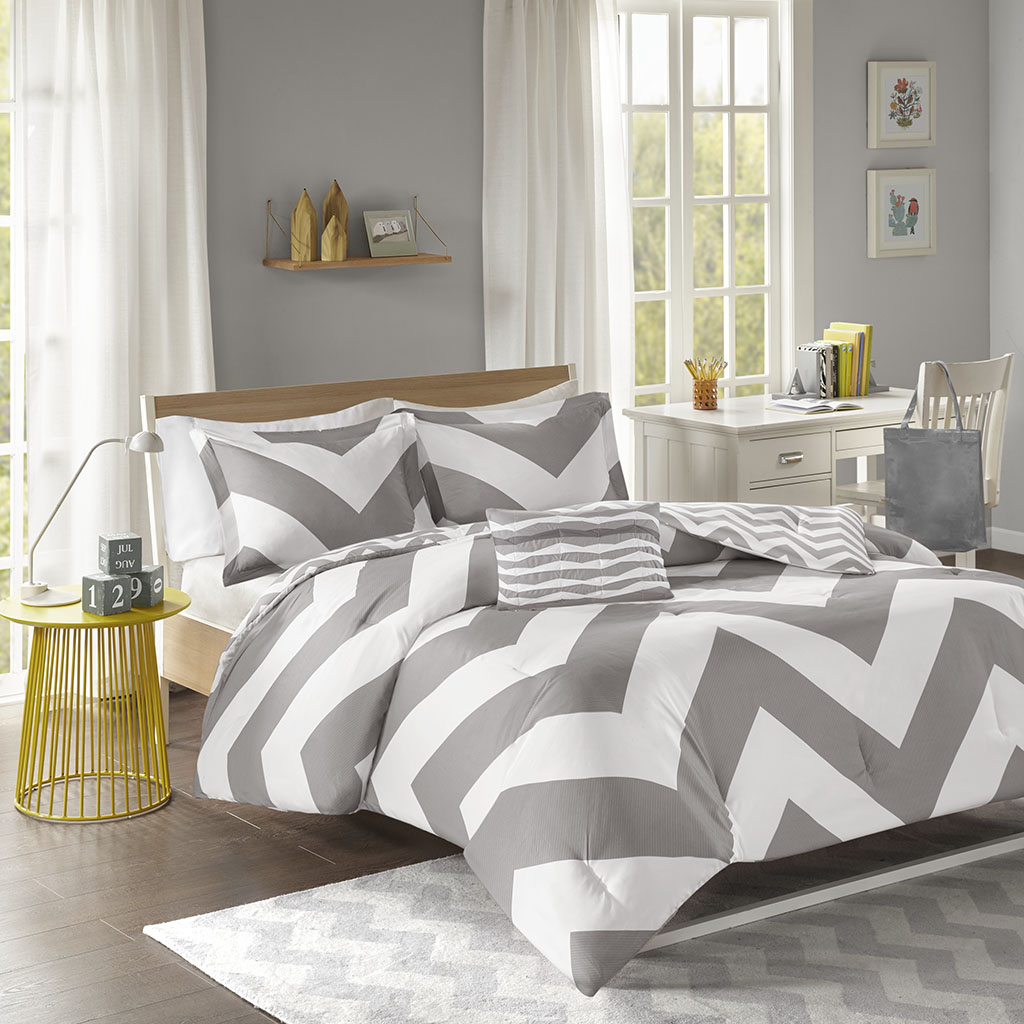 

Mi Zone - Libra Comforter Set - Grey - Full/Queen