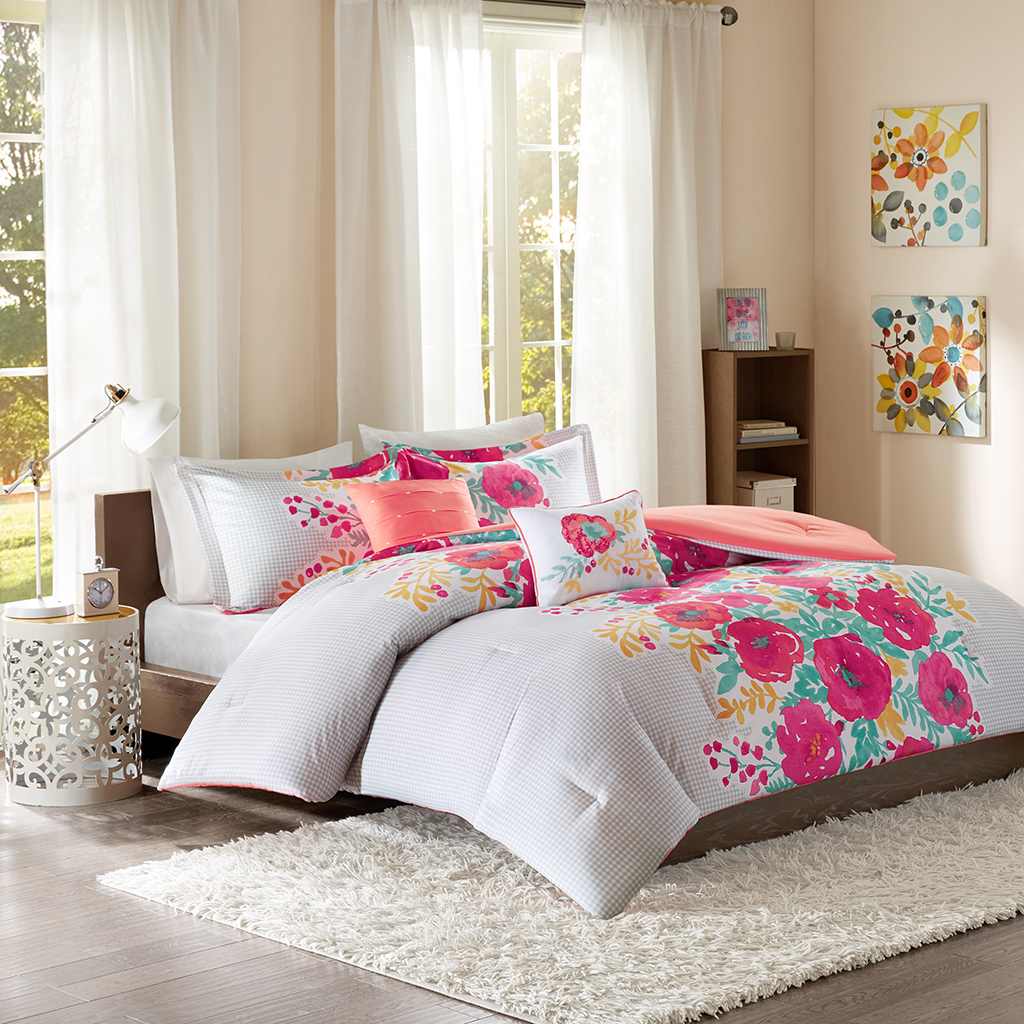 

Intelligent Design - Elodie Comforter Set - Coral - Twin/Twin XL