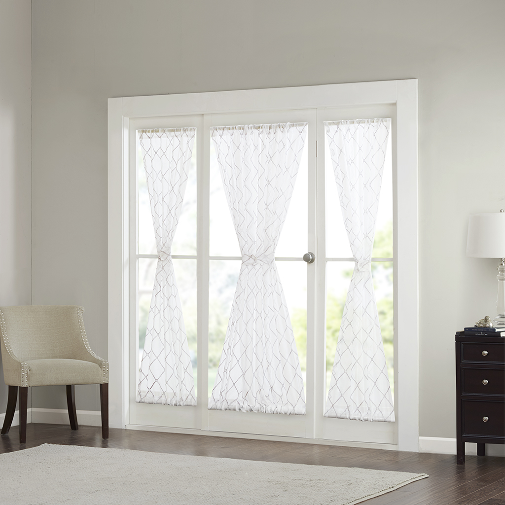 

Madison Park - Irina Diamond Sheer Door Panel - White/Grey - 52x72