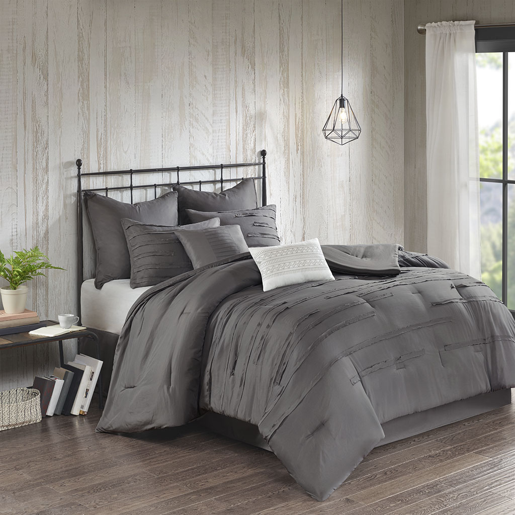 

510 Design - Jenda 8 Piece Comforter Set - Grey - Queen