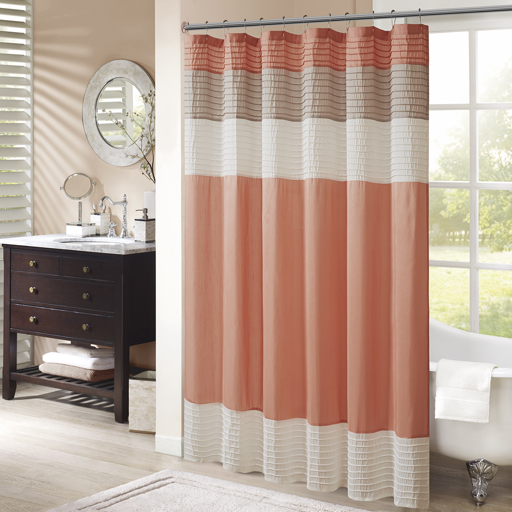 

Madison Park - Amherst Shower Curtain - Coral - 72x72