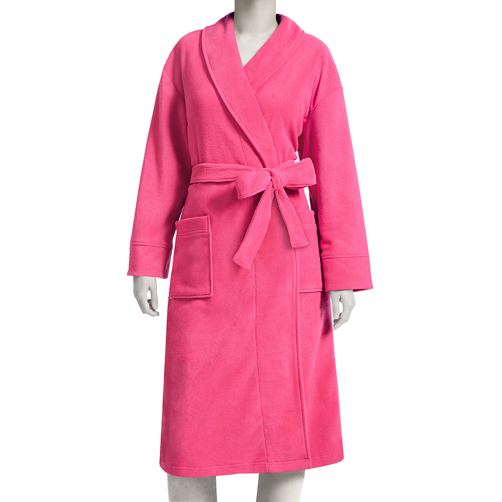 

Mi Zone - Fleece Robe Poly Fleece Robe - Pink - See below