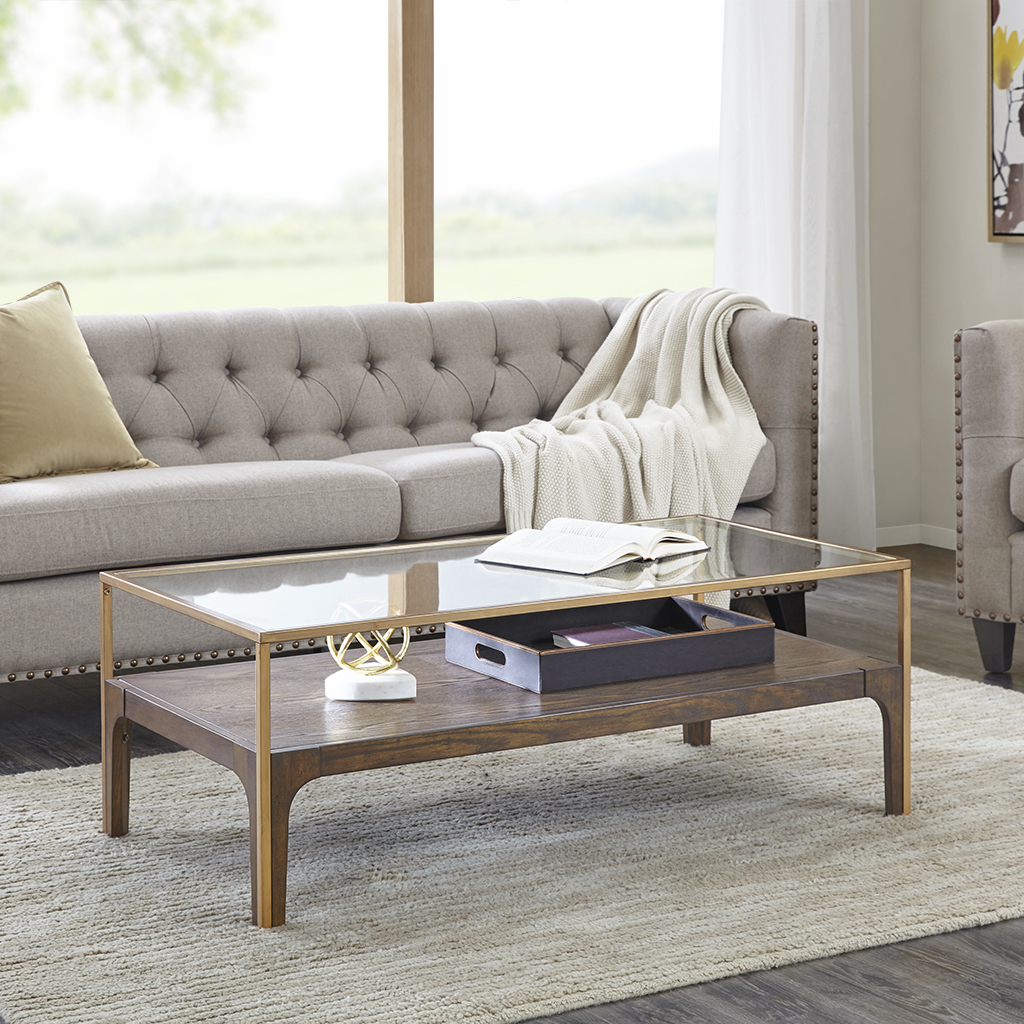 

Madison Park - Clover Coffee Table - Antique Gold - See below