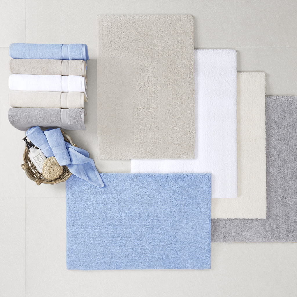 

Madison Park Signature - Marshmallow Bath Rug Collection - Blue - Contour