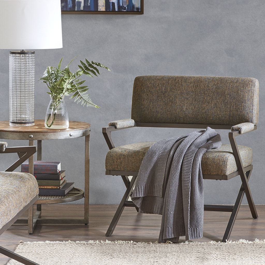 

INK+IVY - Zig Zag Lounge - Brown Multi/Metal - See below