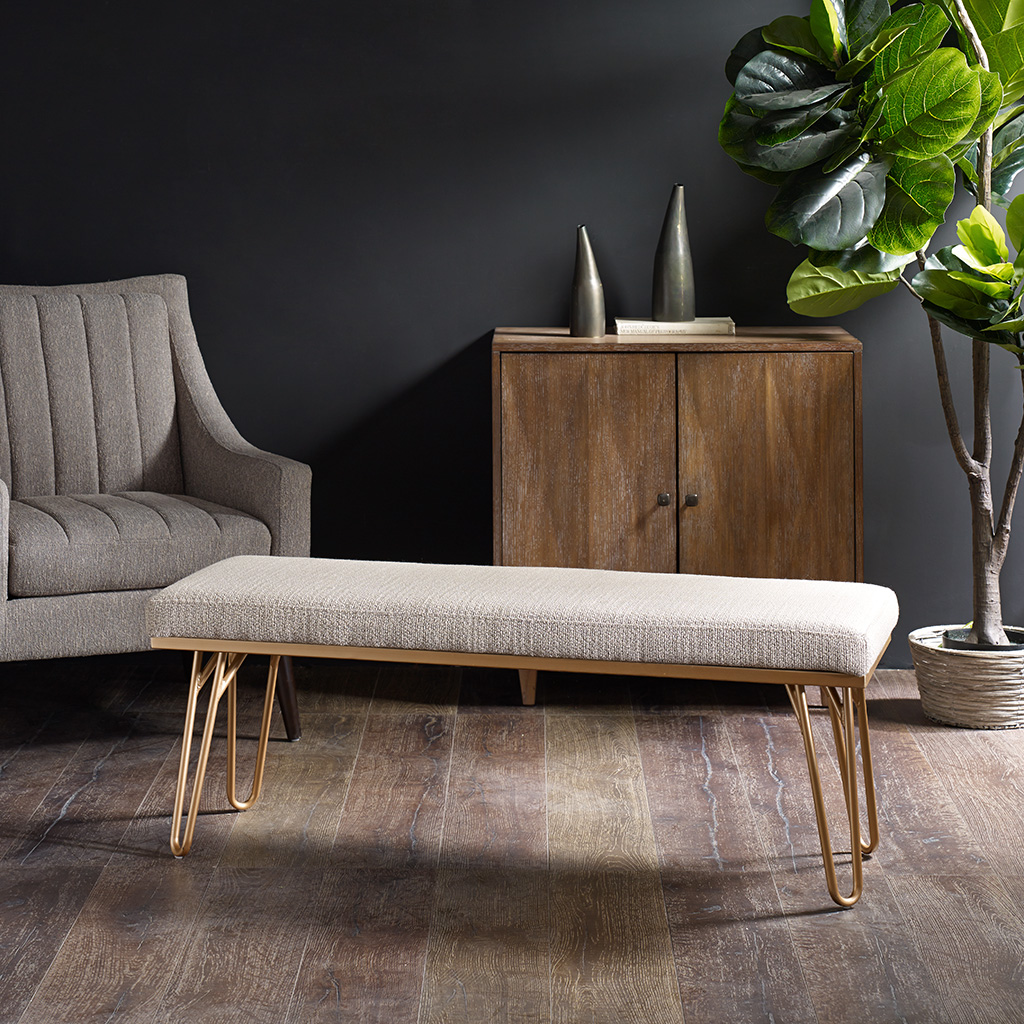 

INK+IVY - Beverly Bench - Tan/Gold - See below