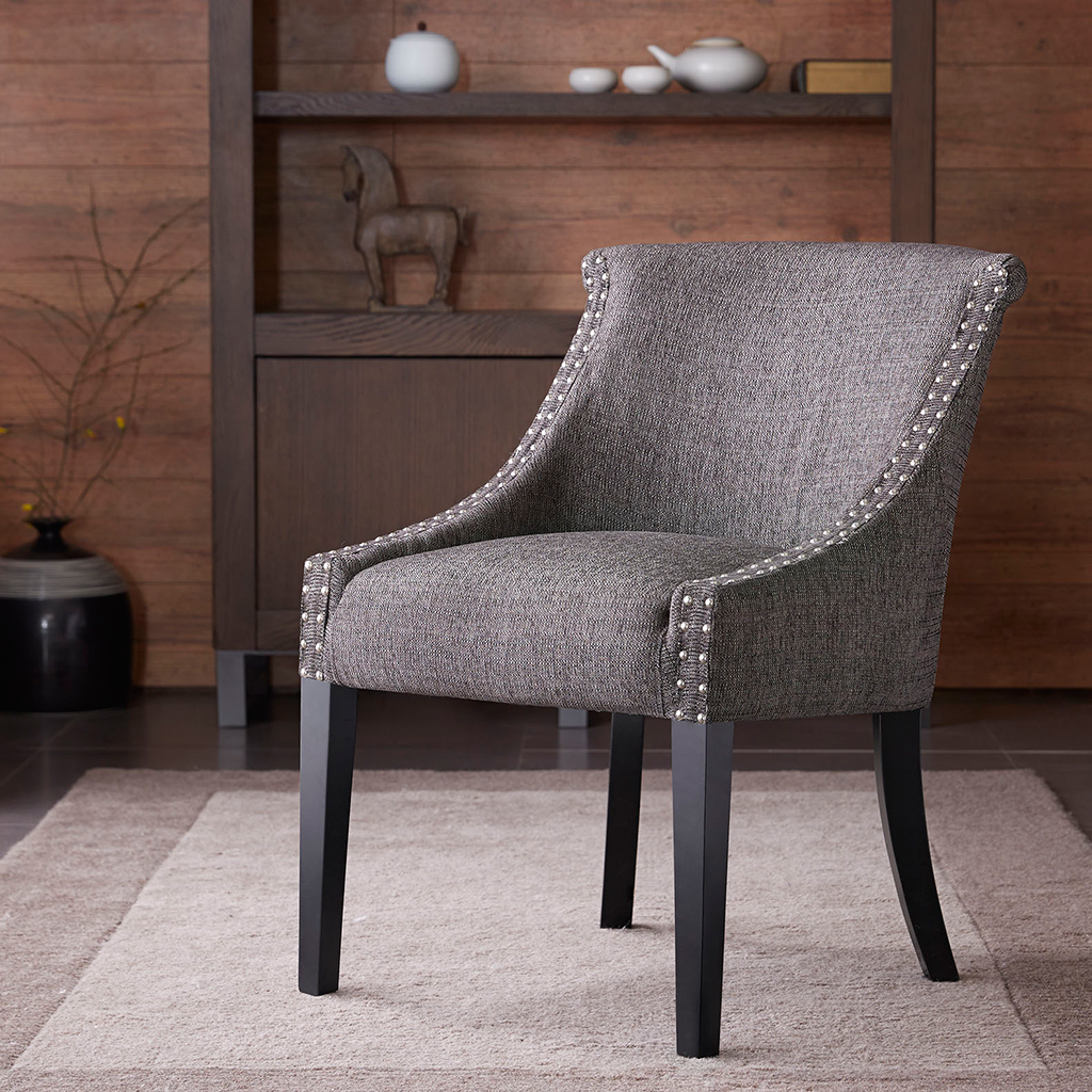 

Madison Park - Caitlyn Roll Back Accent Chair - Grey - See below