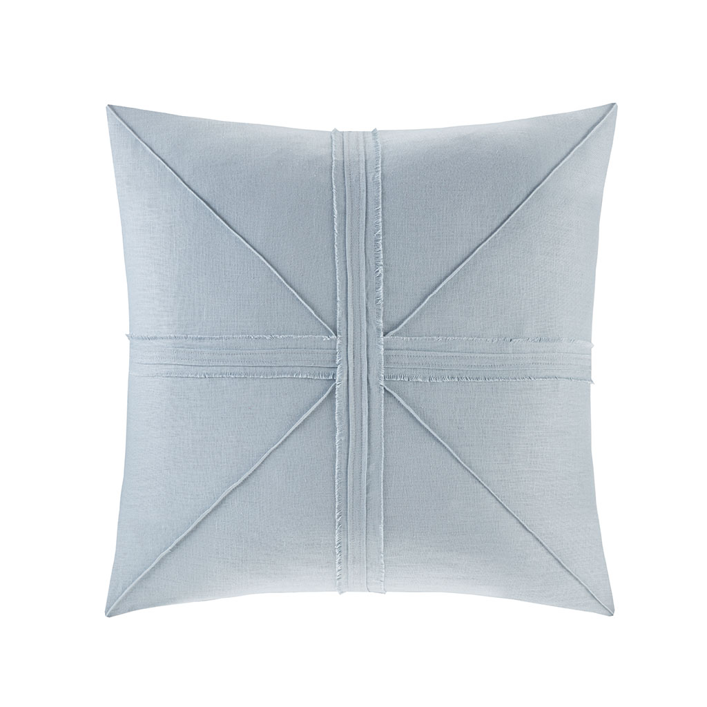

Madison Park - Avella Oversized Linen Frayed Decorative Pillow - Light Blue - 24x24