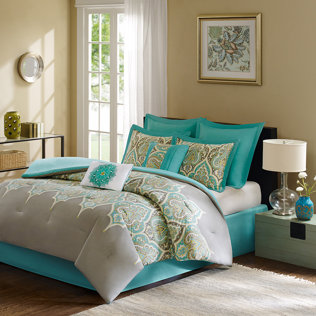 

Madison Park - Maya 8 Piece Comforter Set - Grey - Full/Queen