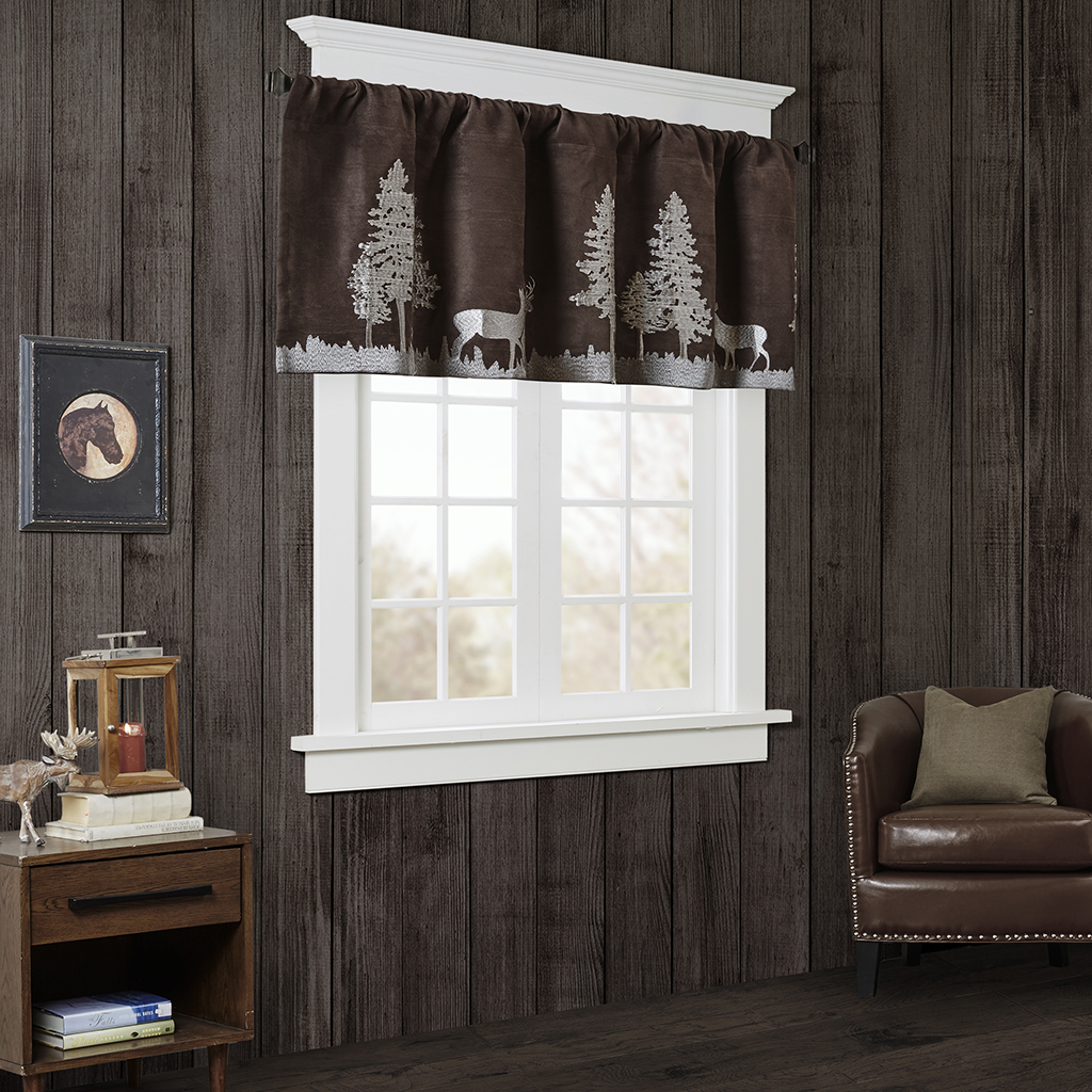 

Woolrich - Tree Faux Suede Valance - Brown/Tan - 50" x 18