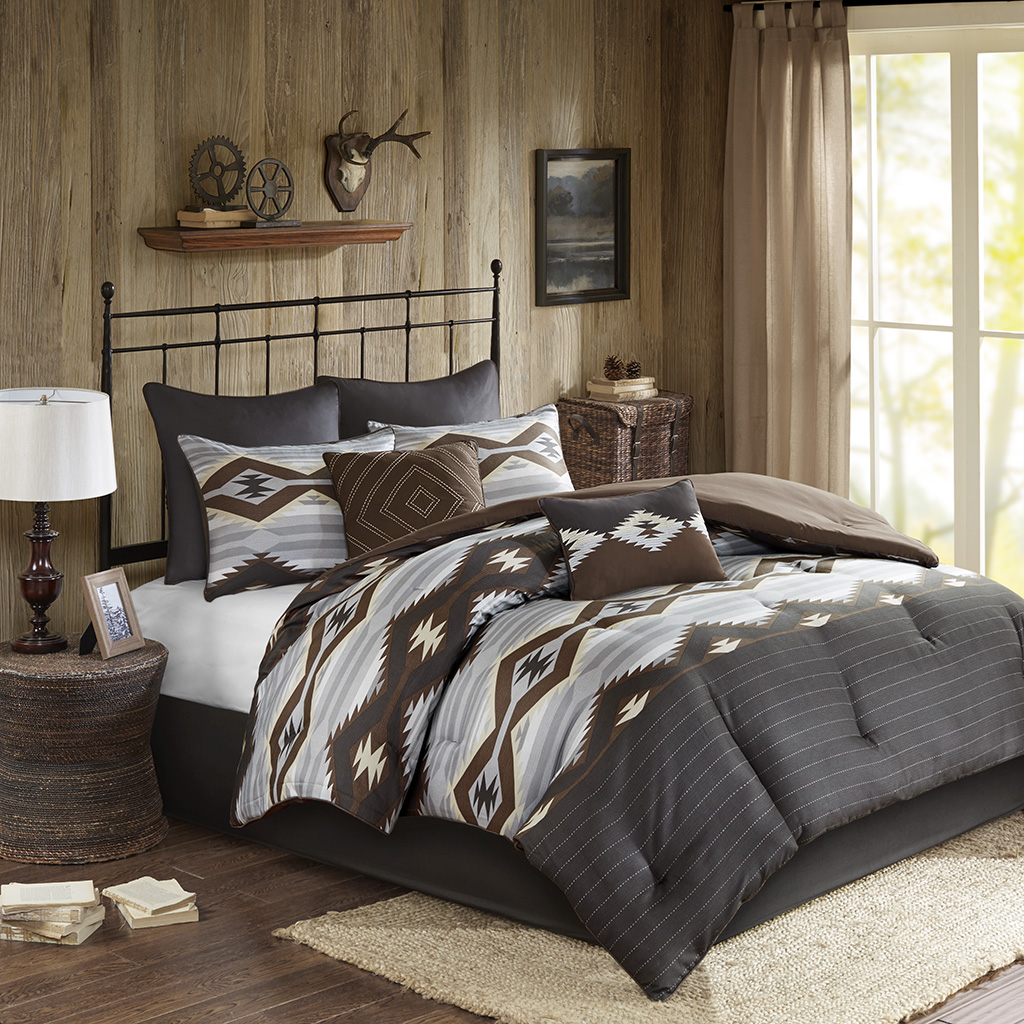 

Woolrich - Bitter Creek Oversized Comforter Set - Grey/Brown - King