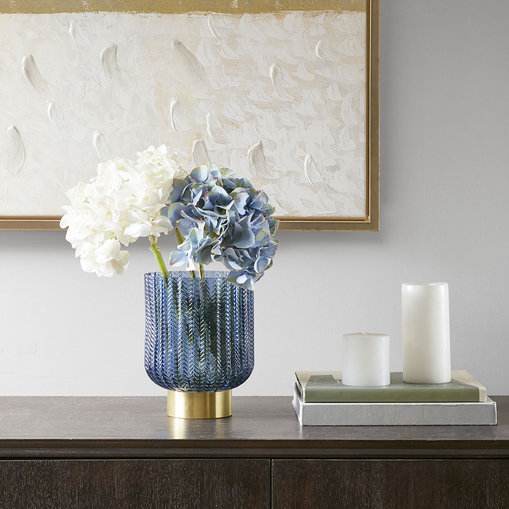 

Madison Park - Serene Textured Vase - Blue - See below