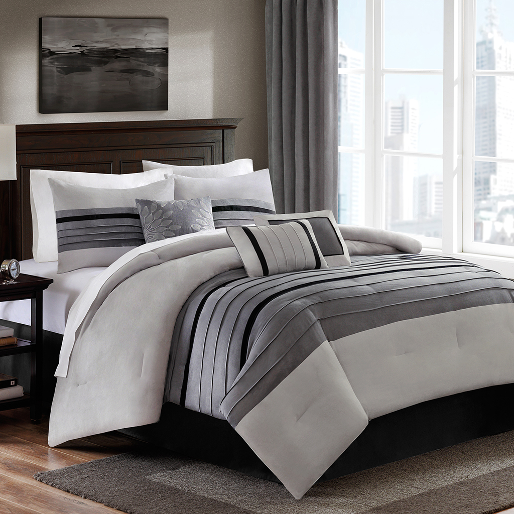 

Avenue 8 - Dylan Gray 7 Piece Comforter Set - Grey - Cal King