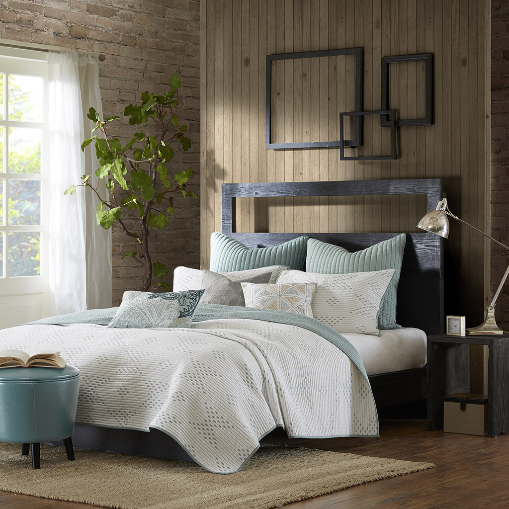 

INK+IVY - Pacific Coverlet Mini Set - Seafoam - King