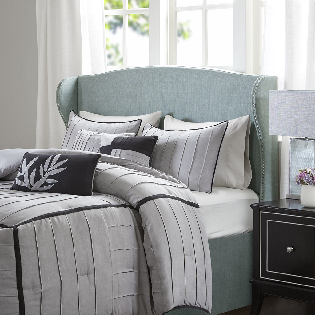 

Madison Park - Kaden Upholstery Headboard - Light Blue - Full