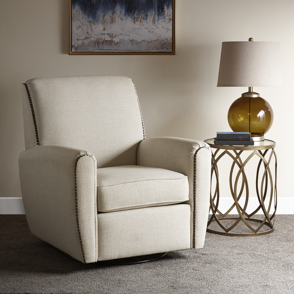 

Madison Park - Tully Swivel Glider Chair - Cream - See below