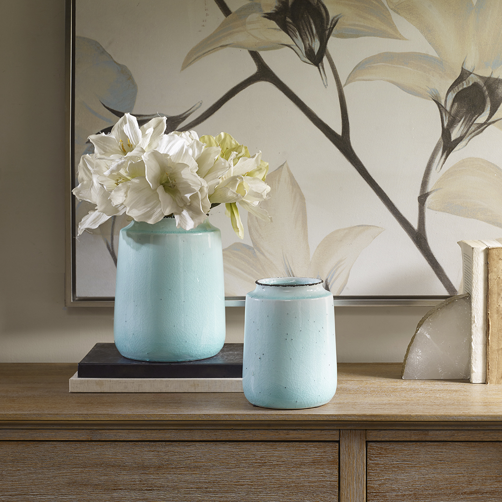 

Madison Park - Salerno Ceramic Vase - Blue - Small