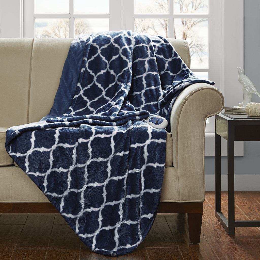 

Beautyrest - Heated Ogee Throw - Indigo - 60x70