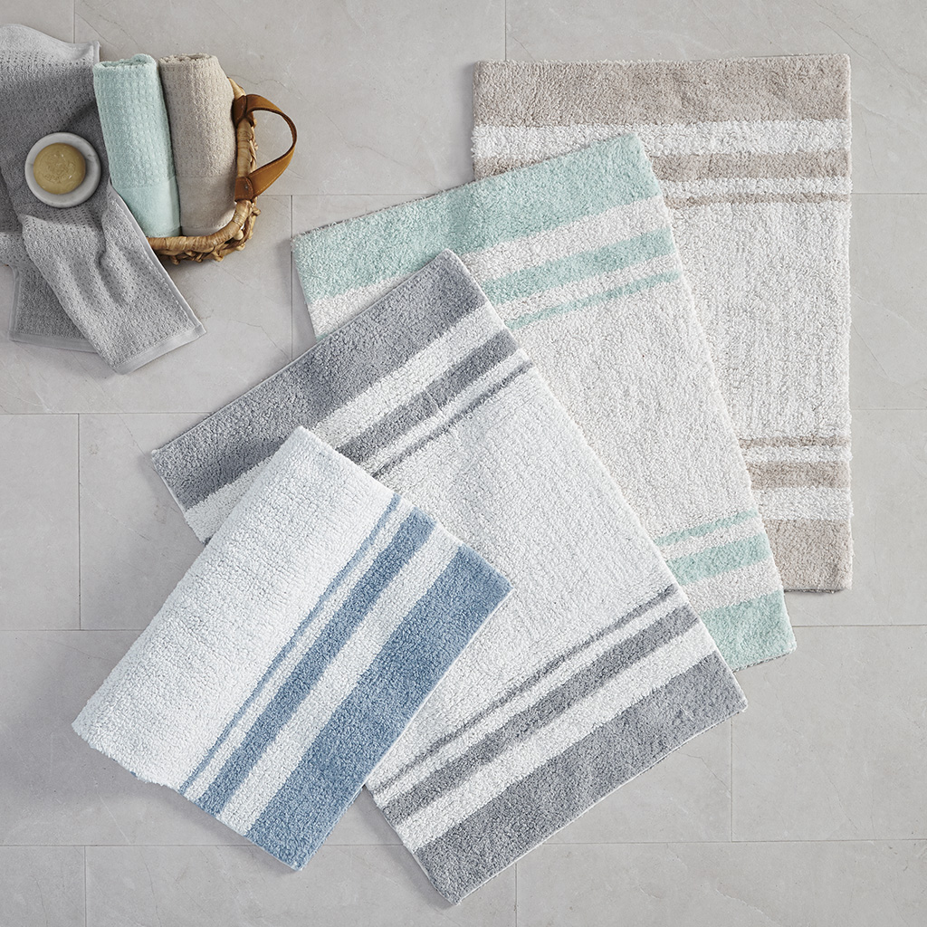 

Madison Park - Spa Cotton Reversible Bath Rug - Grey - 27x45