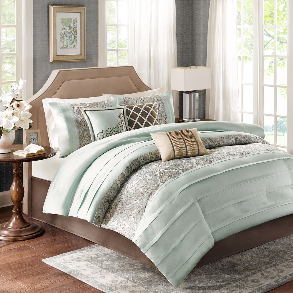 

Madison Park - Bryant 7 Piece Comforter Set - Blue - King