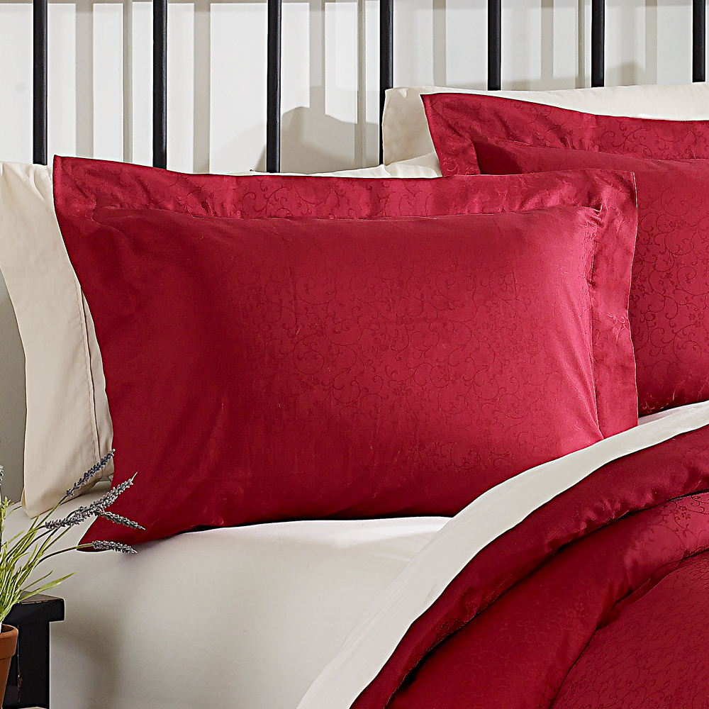 

Gramercy Park - Garden Vine Jacquard Sham - Red - King Sham