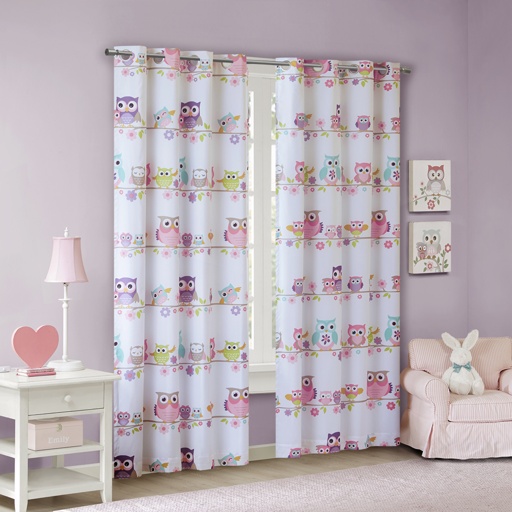 

Mi Zone Kids - Wise Wendy Owl Printed Blackout Window Panel - Multi - 50x63