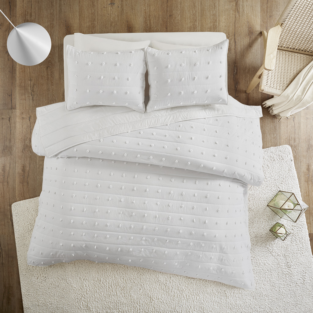 

Urban Habitat - Brooklyn Cotton Jacquard Coverlet Set - Ivory - Twin/Twin XL