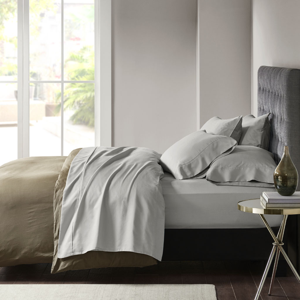 

Madison Park - 800 Thread Count Cotton Blend Sateen Sheet Set - Grey - King