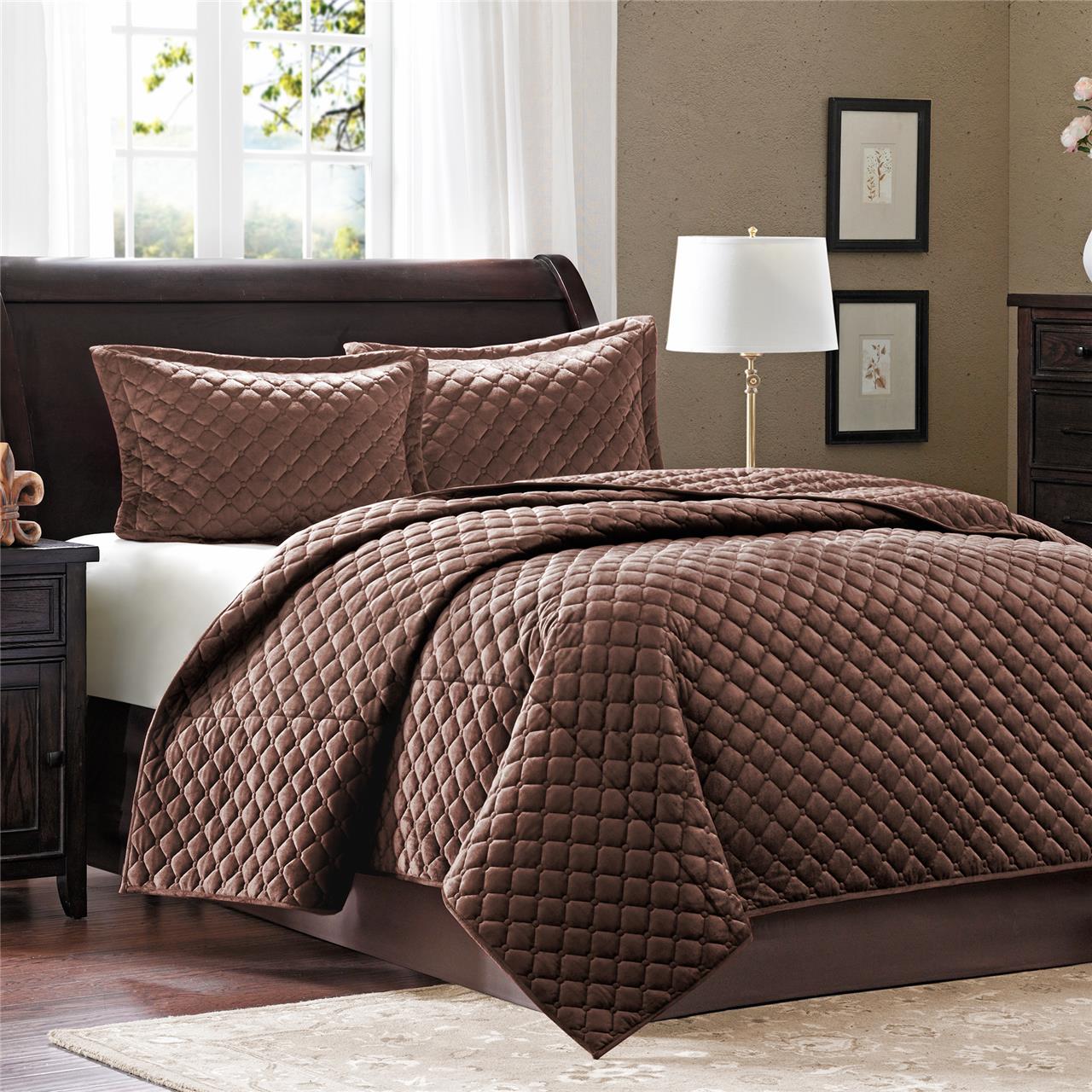 

Home Essence - Mink 3 Piece Coverlet Set - Chocolate - King