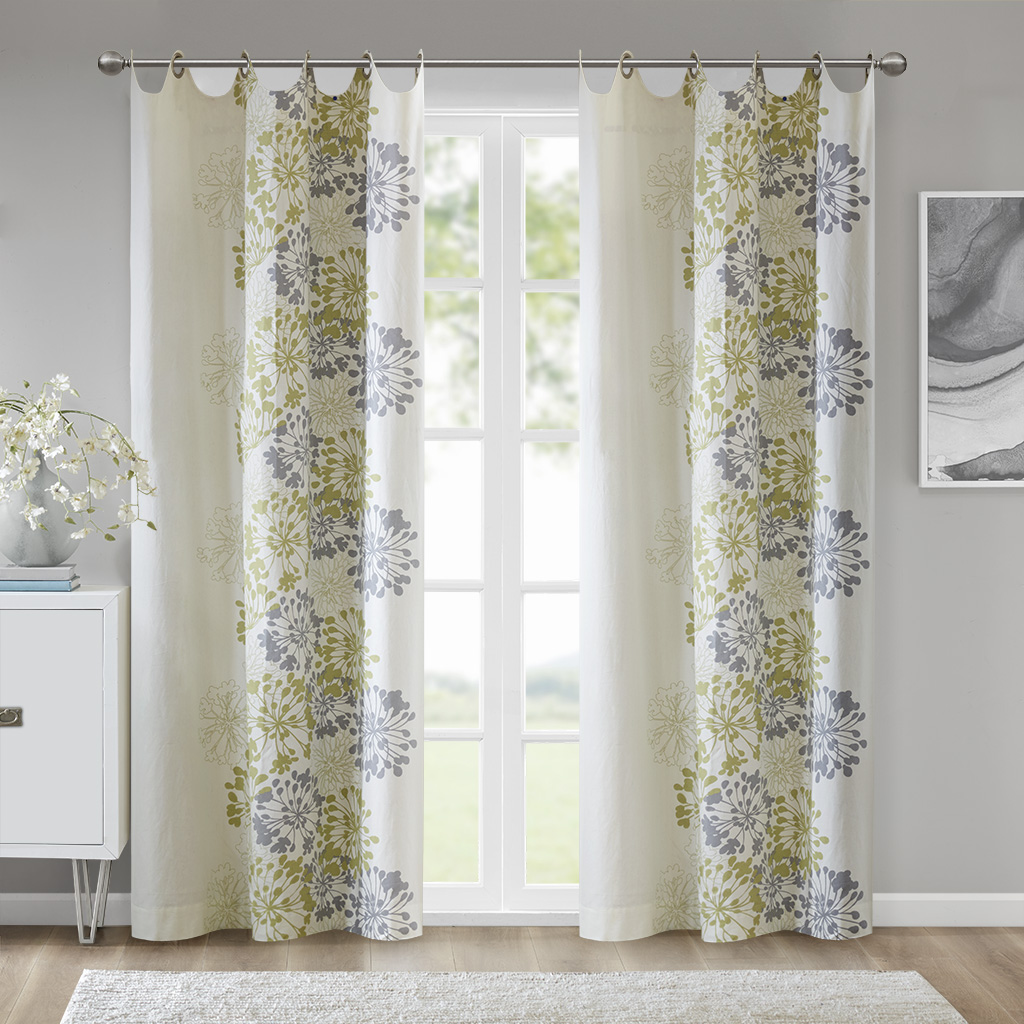 

Madison Park - Anaya Window Curtain - Green/White - 84" Panel