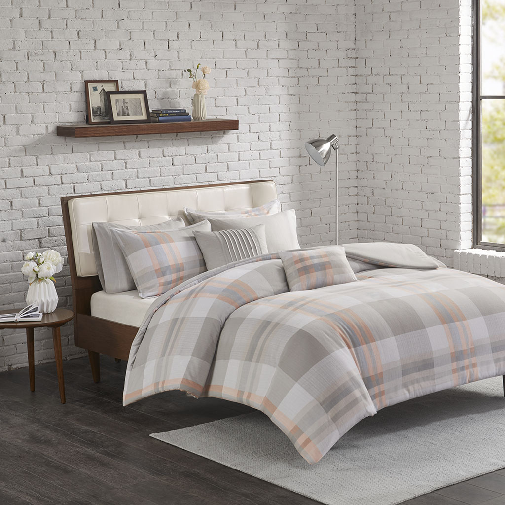 

Madison Park - Westin Cotton Flannel Duvet Cover Set - Blush - Twin