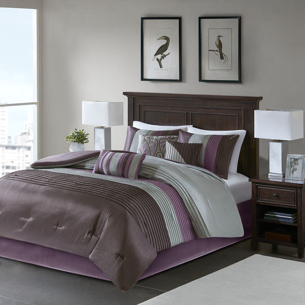 

Madison Park - Amherst 7 Piece Comforter Set - Purple - Cal King