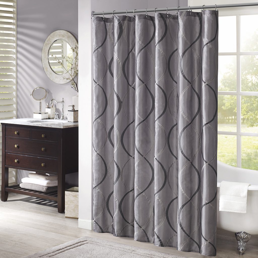 

Madison Park - Serendipity Shower Curtain - Charcoal - 72x72