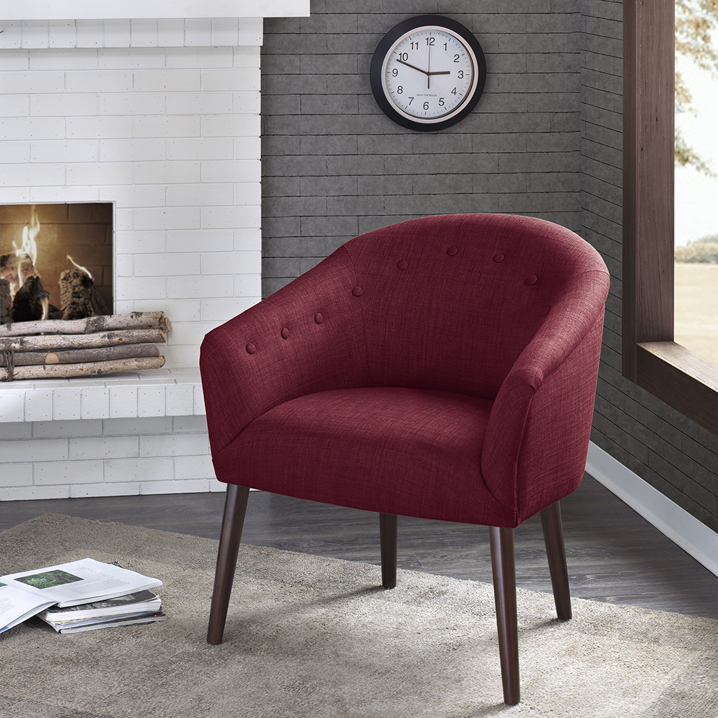 

Madison Park - Camilla Barrel Back Accent Chair - Brick - See below