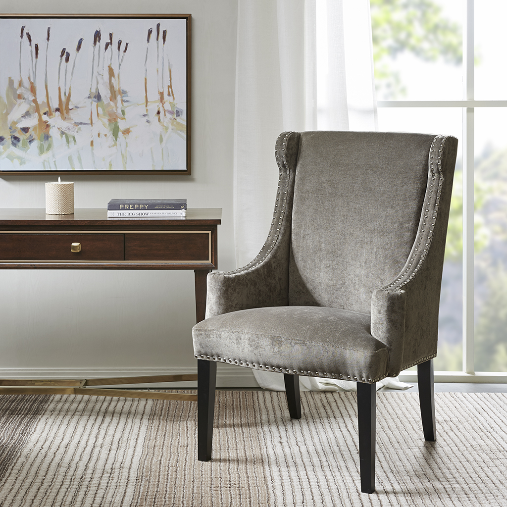 

Madison Park - Marcel High Back Wing Chair - Charcoal - See below