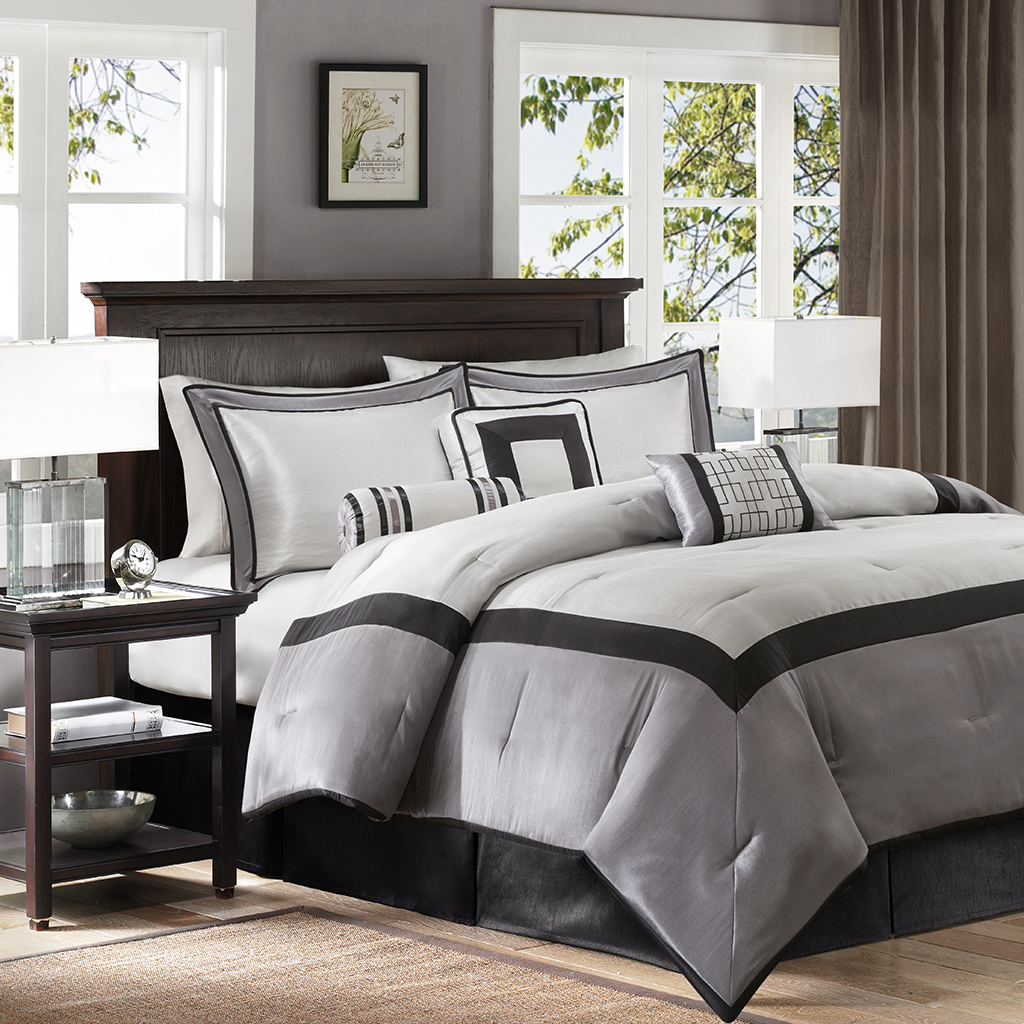 

Madison Park - Genevieve 7 Piece Comforter Set - Black - Queen