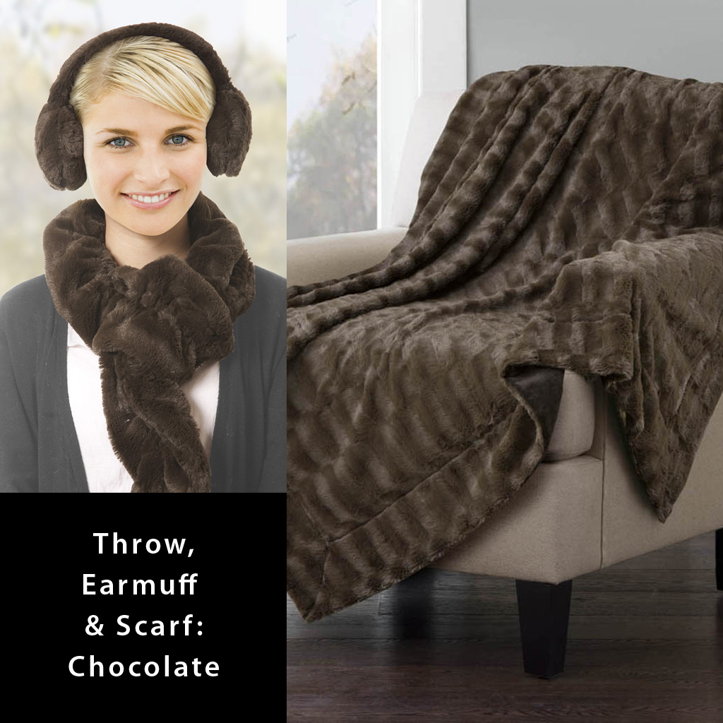 

Premier Comfort - 3PC Throw Gift Set Throw Gift Set - Brown - See below