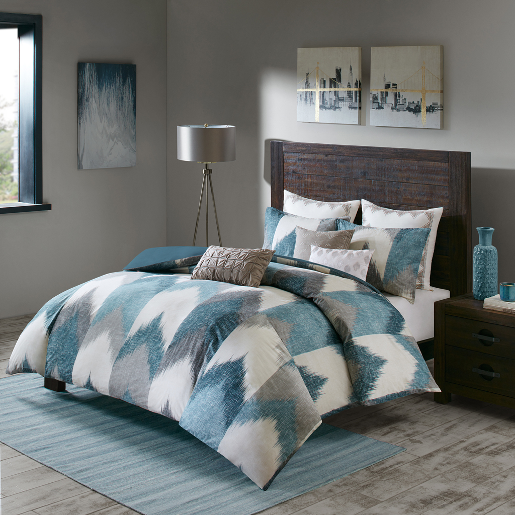 

INK+IVY - Alpine Cotton Duvet Cover Mini Set - Aqua - Full/Queen