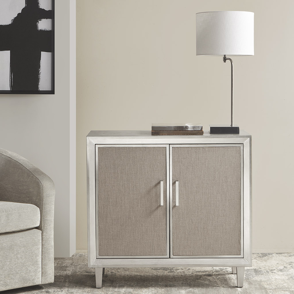 

Martha Stewart - Deandre 2-Door Cabinet - Silver - See below
