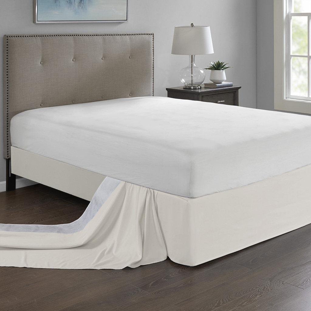 

Madison Park - Simple Fit Wrap Around Adjustable Bedskirt - Ivory - One Size