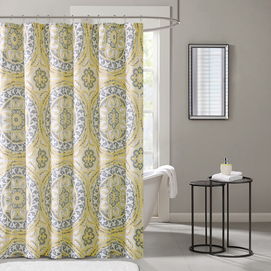 

Madison Park Essentials - Serenity Printed Shower Curtain - Yellow - 72x72