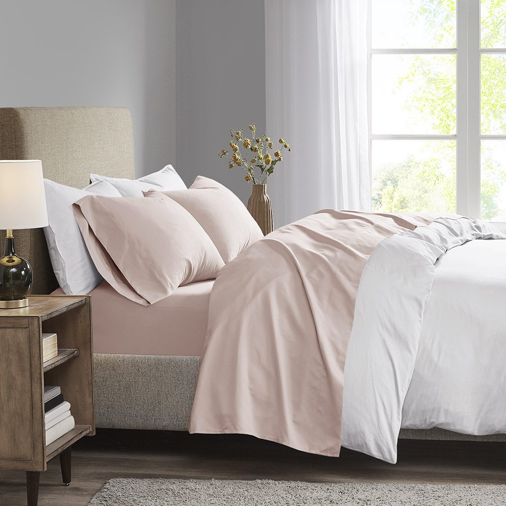 

Madison Park - 3M Microcell All Season Moisture Wicking Lightweight Sheet Set - Blush - King