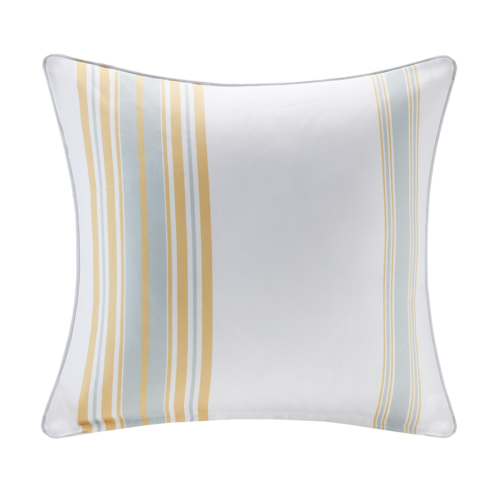 

Madison Park - Newport Printed Stripe 3M Scotchgard Outdoor Square Pillow - Yellow - 20x20