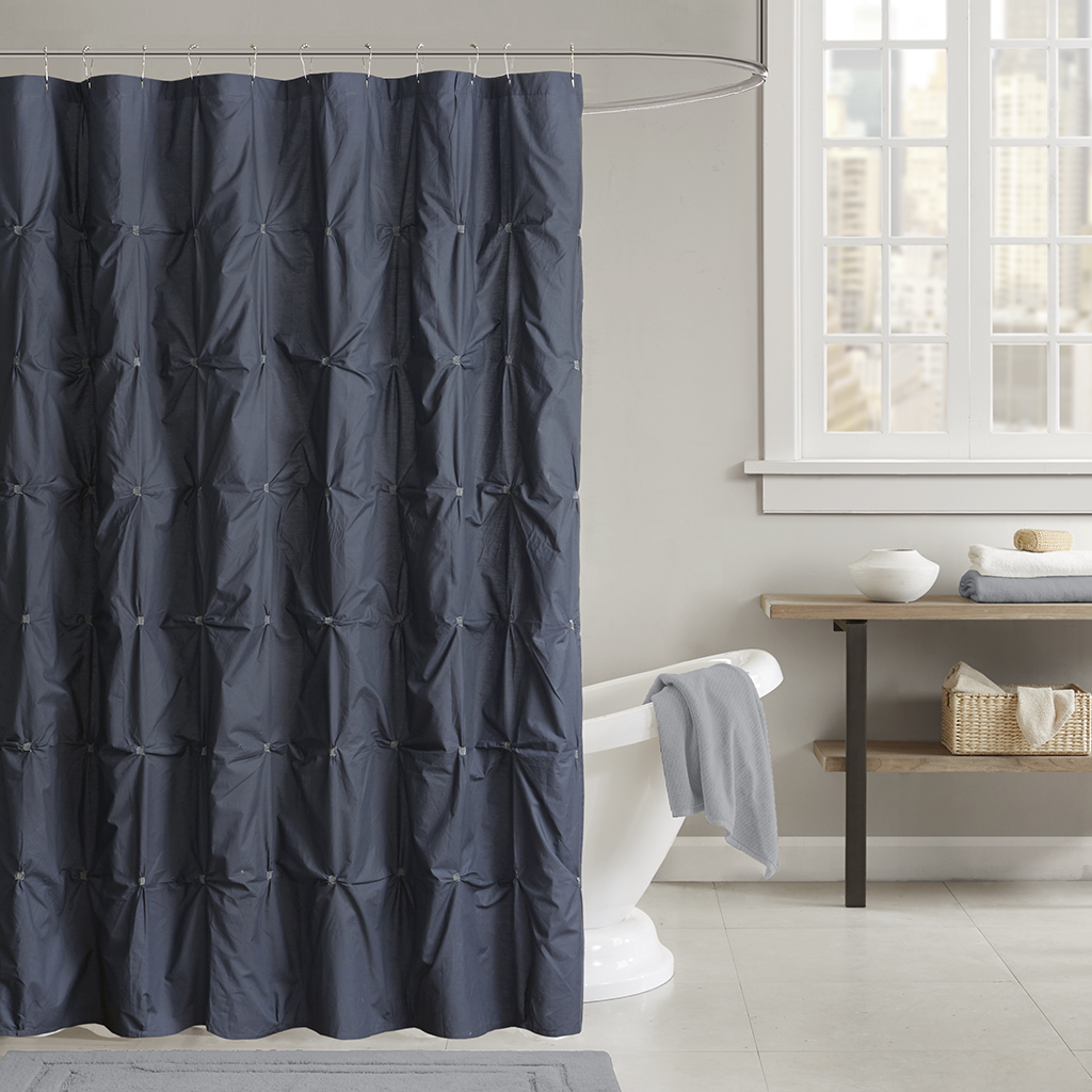 

INK+IVY - Masie Cotton Shower Curtain - Navy - 72x72