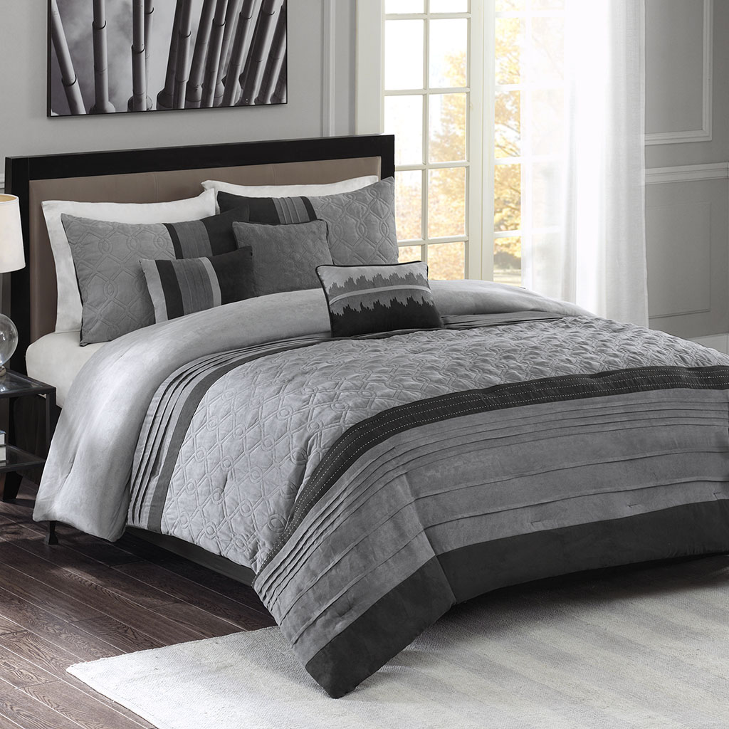 

Madison Park - Toledo 7 Piece Comforter Set - Black - Queen