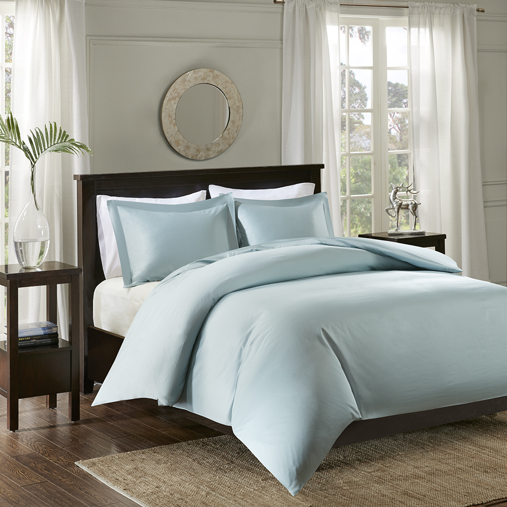 

Madison Park Signature - 600TC Infinity Cotton Duvet Cover Set - Blue - King