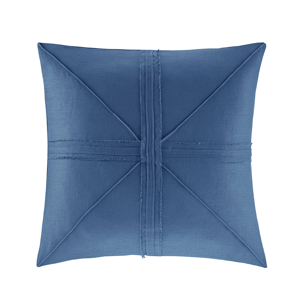 

Madison Park - Avella Oversized Linen Frayed Decorative Pillow - Navy - 24x24