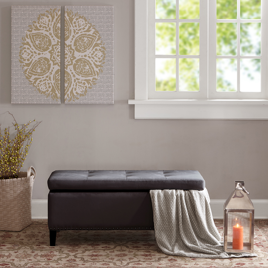 

Madison Park - Shandra II Tufted Top Storage Bench - Ash Grey - See below
