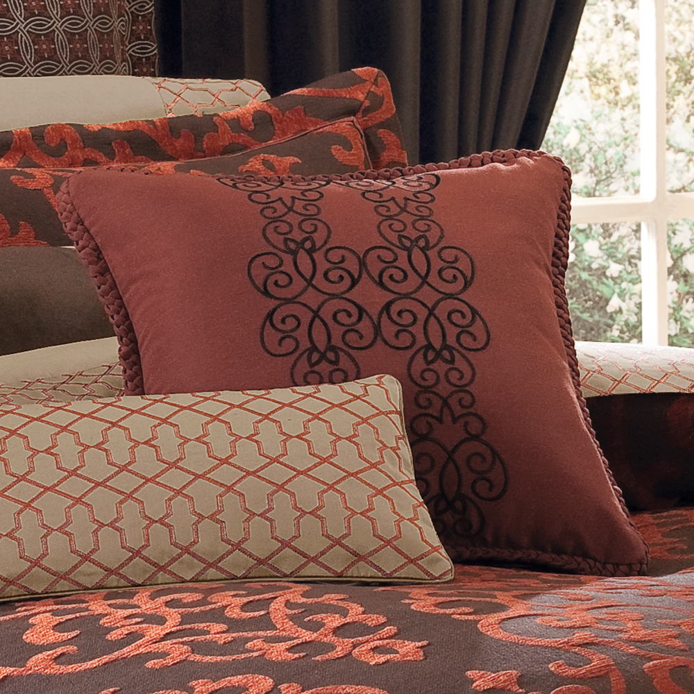 

Robert Allen - Grand Palais Square Pillow - Red - 18x18